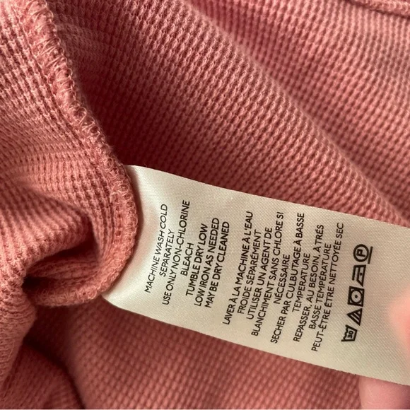 We The Free Fuji Thermal Tee Rose Off-Shoulder Sweater Size Medium - Picture 8 of 8